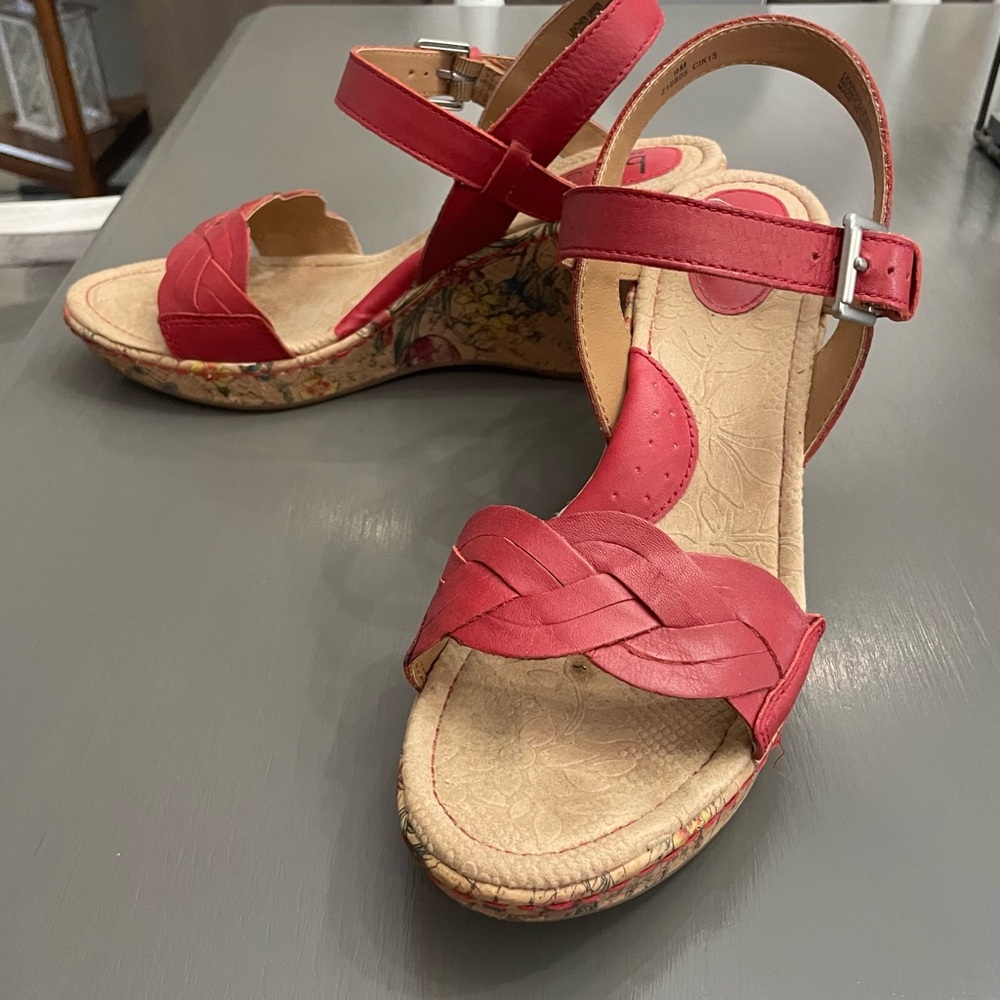 B.O.C Born Floral Cork Wedge Sandals.